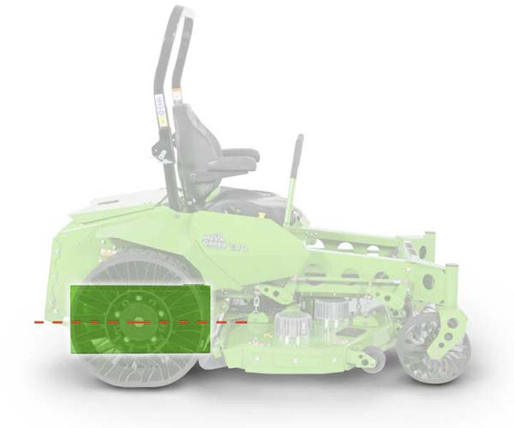 location of the battery on this mean green electric zero-turn