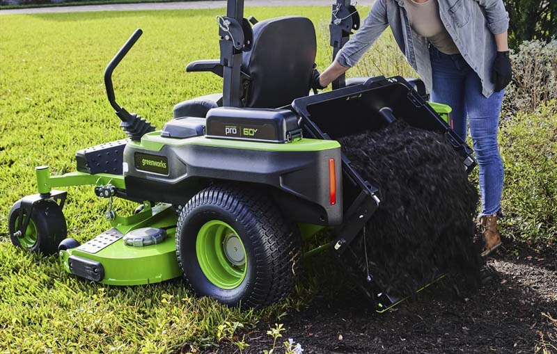 greenworks zero-turn dump bed